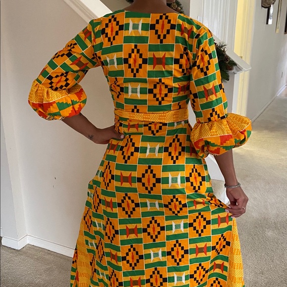 African clothing for women Ankara Kente long dress - Picture 2 of 4